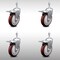 Service Caster 5 Inch SS Maroon Polyurethane 3/8 Inch Threaded Stem Caster Set Total Lock Brake SCC-SSTSTTL20S514-PPUB-MRN-381615-4 - alternate 1
